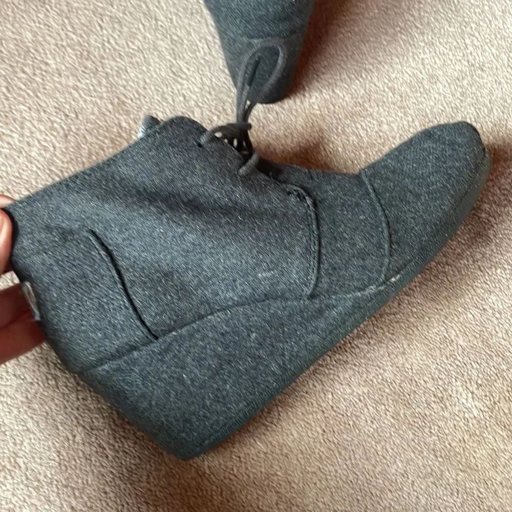 Grey Tom Tie up Wedges - Picture 6 of 9